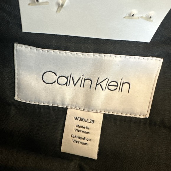 Calvin Klein Men's Dress Pants Slacks Slim Stretch Black Size 38x30 NEW - Picture 3 of 12